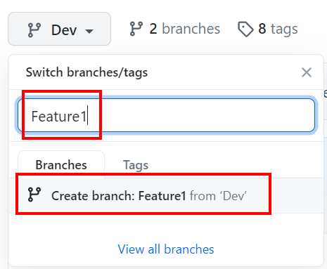 Create a new GitHub Branch