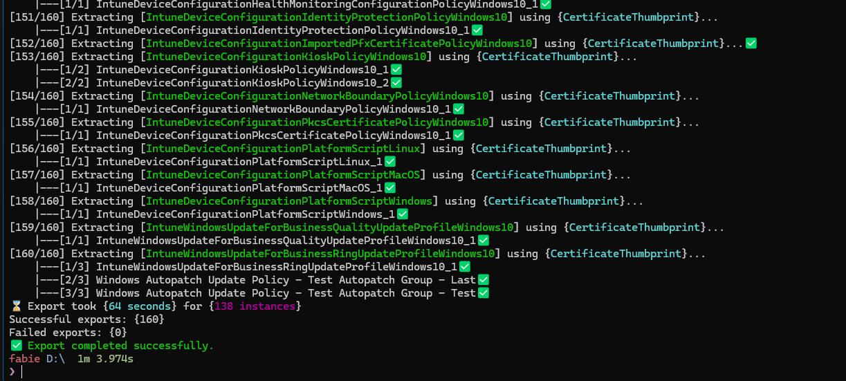 Intune export improved performance