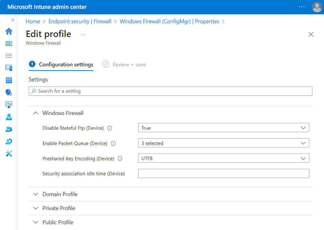 Settings Catalog Example