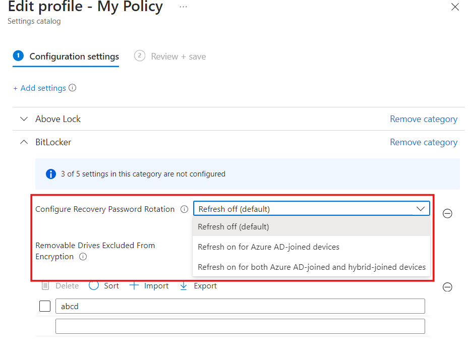 Settings Catalog Choice Setting With Dropdown
